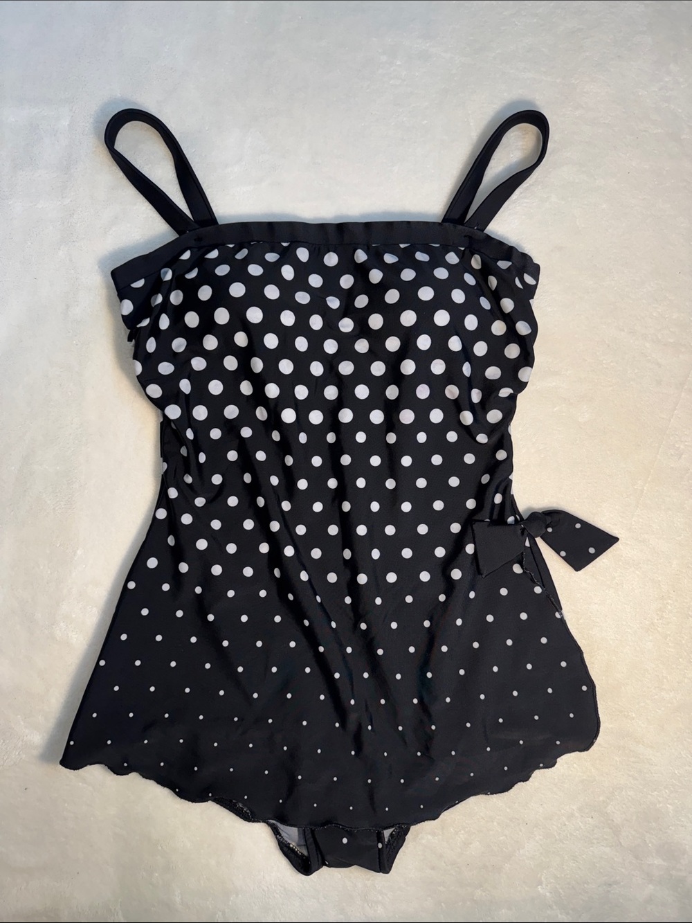 Le Cove size 12 black and white polka dot one piece.